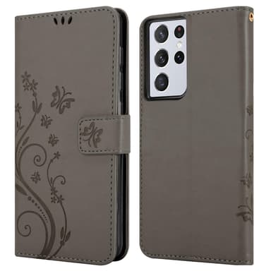 Samsung Galaxy S21 ULTRA Plånboksfodral Skal (Grå)