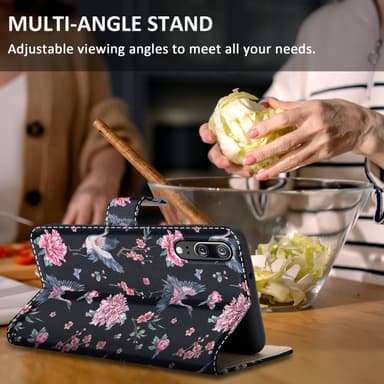 Huawei P20 Plånboksfodral Skal (Svart)