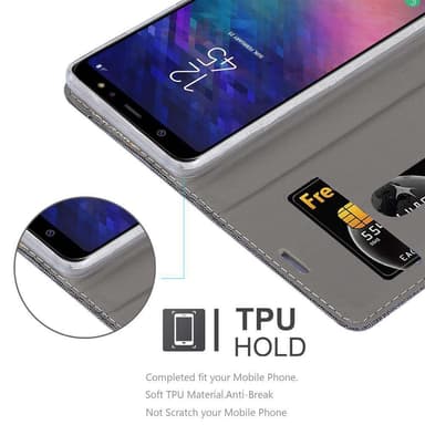 Samsung Galaxy A6 2018 Plånboksfodral Skal (Grå)
