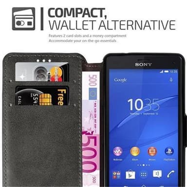 Sony Xperia Z3 COMPACT Plånboksfodral Skal (Grå)