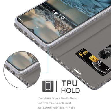 Nokia 2.4 Plånboksfodral Skal (Grå)
