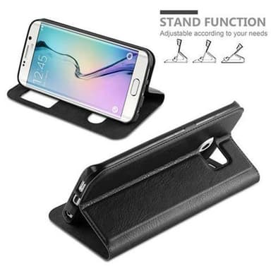Samsung Galaxy S6 EDGE Plånboksfodral Skal (Svart)