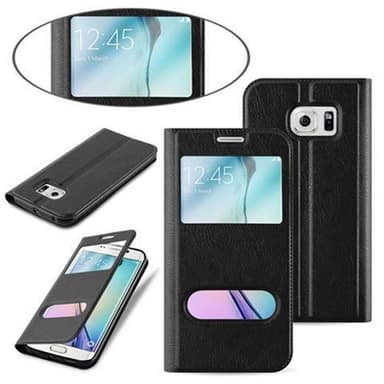 Samsung Galaxy S6 EDGE Plånboksfodral Skal (Svart)
