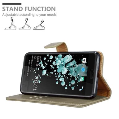HTC U ULTRA Plånboksfodral Skal (Brun)