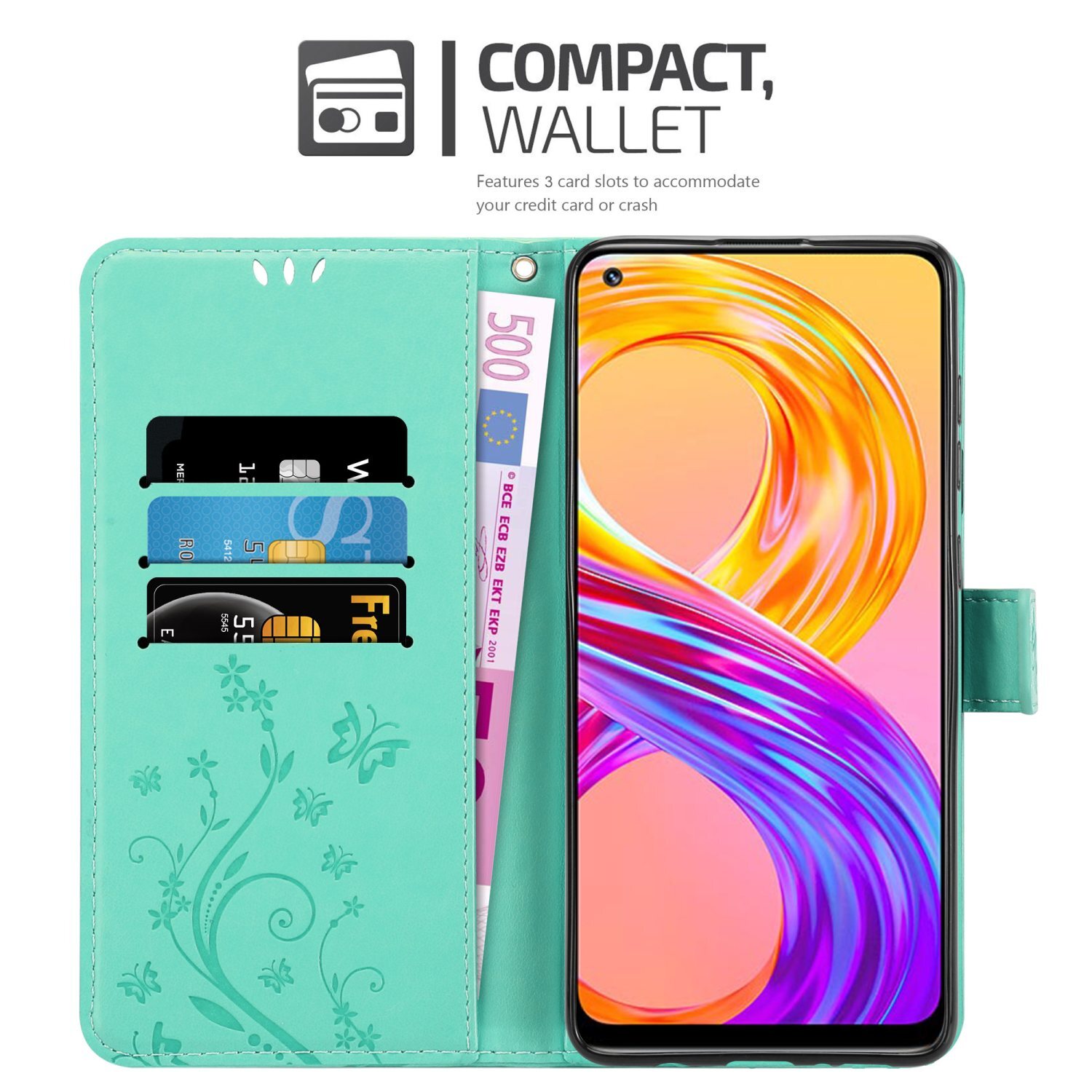 Realme 8 4G / 8 PRO Plånboksfodral Skal (Turkos)