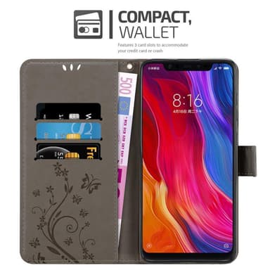 Xiaomi Mi 8 Plånboksfodral Skal (Grå)