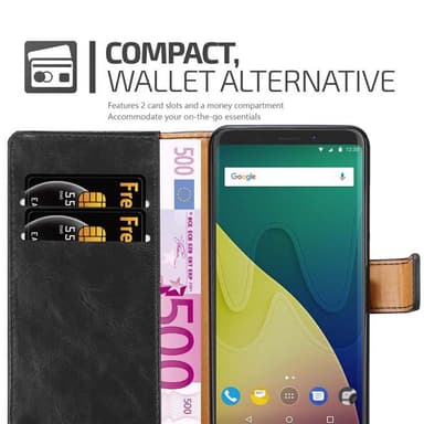 WIKO VIEW XL Plånboksfodral Skal (Svart)