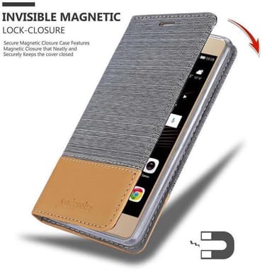 Huawei P8 MAX Plånboksfodral Skal (Grå)