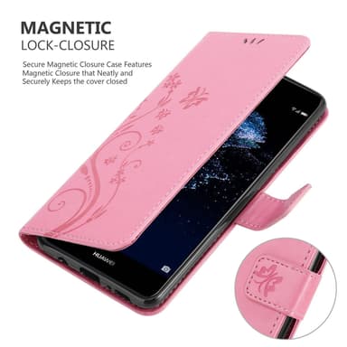Huawei P10 LITE Plånboksfodral Skal (Rosa)