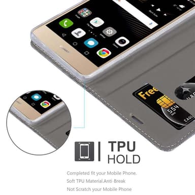 Huawei P8 MAX Plånboksfodral Skal (Grå)