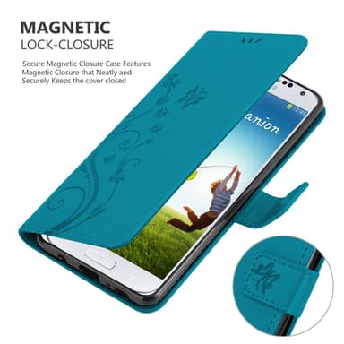 Samsung Galaxy S4 Plånboksfodral Skal (Blå)