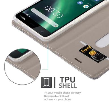 Nokia 2 2017 Plånboksfodral Skal (Grå)