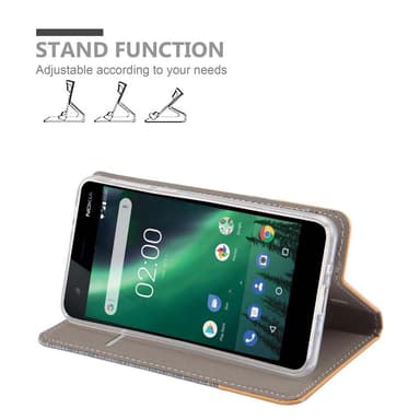 Nokia 2 2017 Plånboksfodral Skal (Grå)