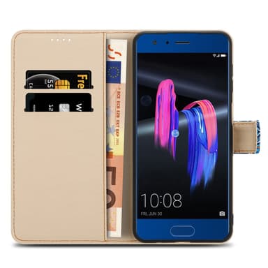 Honor 9 Plånboksfodral Skal (Blå)