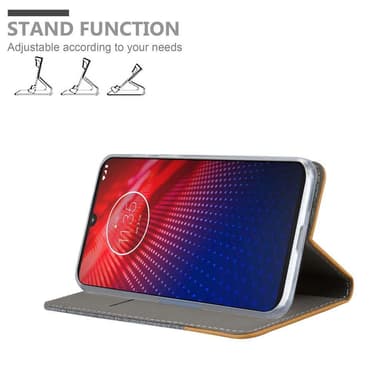 Motorola MOTO Z4 Plånboksfodral Skal (Grå)