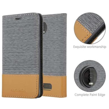 Motorola MOTO Z4 Plånboksfodral Skal (Grå)