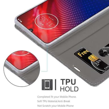 Motorola MOTO Z4 Plånboksfodral Skal (Grå)