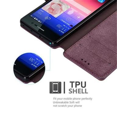 Huawei ASCEND P7 Plånboksfodral Skal (Röd)