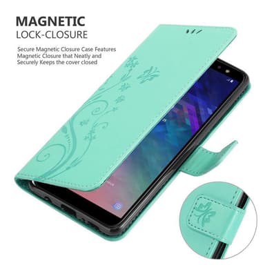 Samsung Galaxy A6 2018 Plånboksfodral Skal (Turkos)