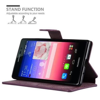 Huawei ASCEND P7 Plånboksfodral Skal (Röd)
