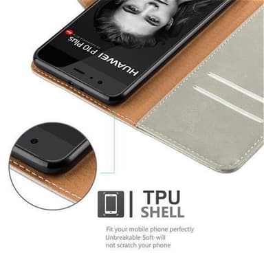 Huawei P10 PLUS Plånboksfodral Skal (Brun)
