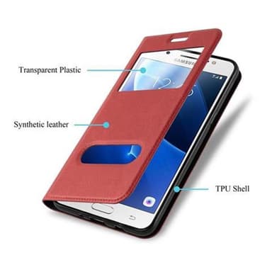 Samsung Galaxy J7 2016 Plånboksfodral Skal (Röd)