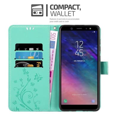 Samsung Galaxy A6 2018 Plånboksfodral Skal (Turkos)