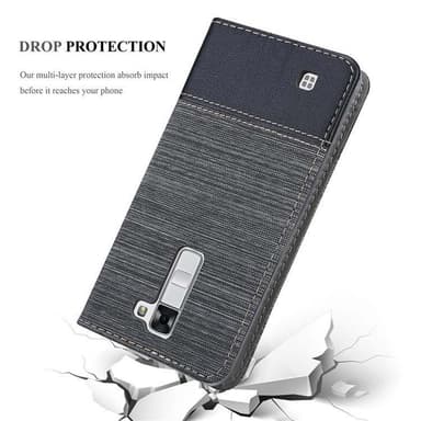 LG K7 2016 Plånboksfodral Skal (Grå)