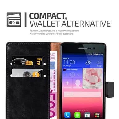 Huawei ASCEND P7 Plånboksfodral Skal (Svart)