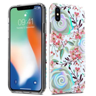 iPhone X / XS Fodral Skal Blommor (Vit)