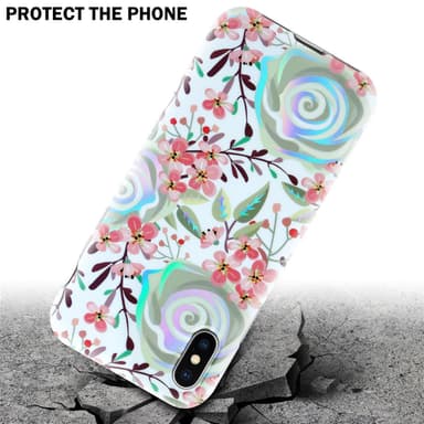 iPhone X / XS Fodral Skal Blommor (Vit)
