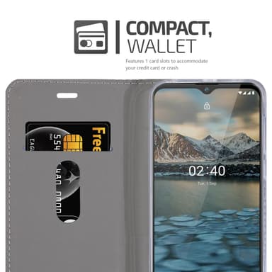 Nokia 2.4 Plånboksfodral Skal (Grå)
