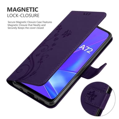 Oppo A72 Plånboksfodral Skal (Lila)