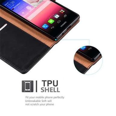 Huawei ASCEND P7 Plånboksfodral Skal (Svart)