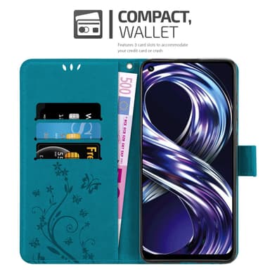 Realme 8i / Narzo 50 4G Plånboksfodral Skal (Blå)