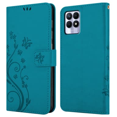 Realme 8i / Narzo 50 4G Plånboksfodral Skal (Blå)