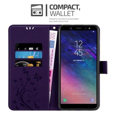 Samsung Galaxy A6 2018 Plånboksfodral Skal (Lila)