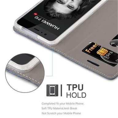 Huawei P10 Plånboksfodral Skal (Blå)