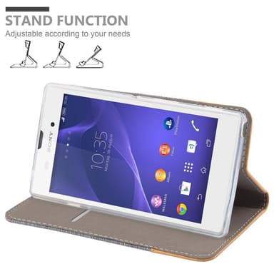 Sony Xperia T3 Plånboksfodral Skal (Grå)