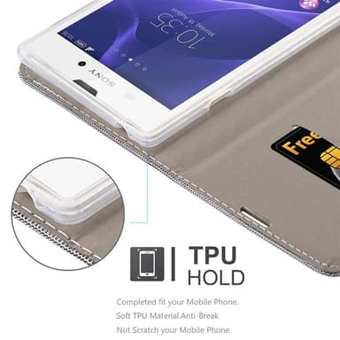 Sony Xperia T3 Plånboksfodral Skal (Grå)