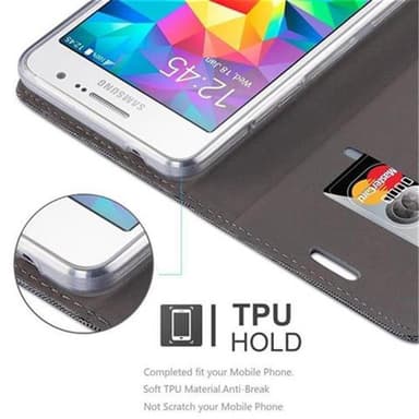 Samsung Galaxy GRAND PRIME Plånboksfodral Skal (Grå)