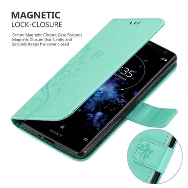 Sony Xperia XZ2 Plånboksfodral Skal (Turkos)