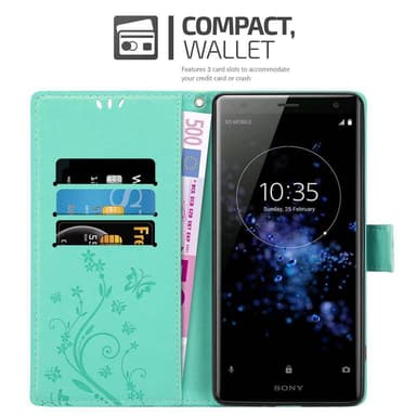 Sony Xperia XZ2 Plånboksfodral Skal (Turkos)