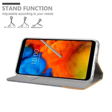 LG Q STYLUS Plånboksfodral Skal (Grå)