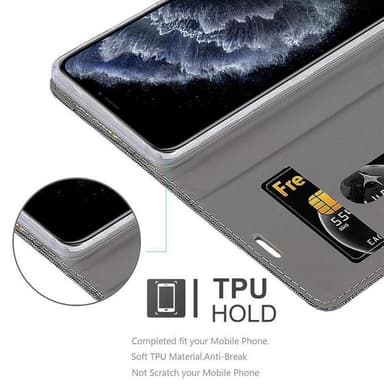 iPhone 11 PRO Plånboksfodral Skal (Grå)