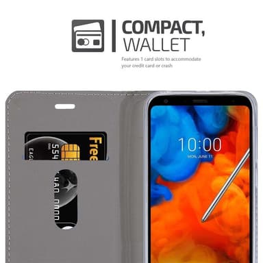 LG Q STYLUS Plånboksfodral Skal (Grå)
