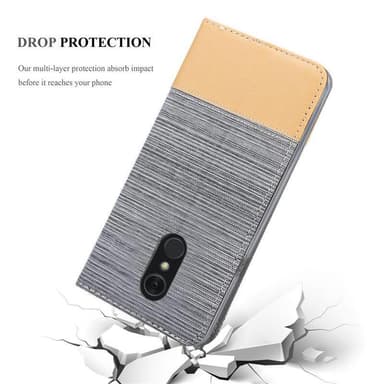 LG Q STYLUS Plånboksfodral Skal (Grå)