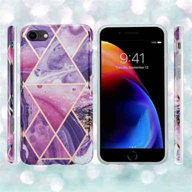 iPhone 7 / 7S / 8 / SE 2020 Plånboksfodral Skal (Lila)