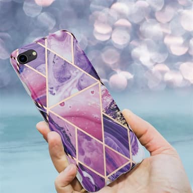 iPhone 7 / 7S / 8 / SE 2020 Plånboksfodral Skal (Lila)
