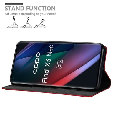 Oppo FIND X3 NEO Skal Fodral Case (Röd)